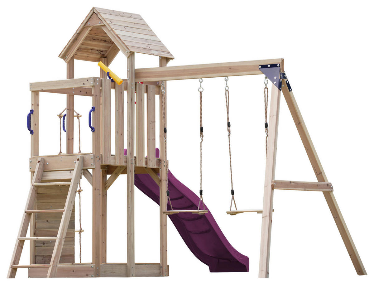 AXI Spielturm Moos lila B/H/L: ca. 342x267x375 cm Moos - lila/braun (375,00/342,00/267,00cm) - AXI