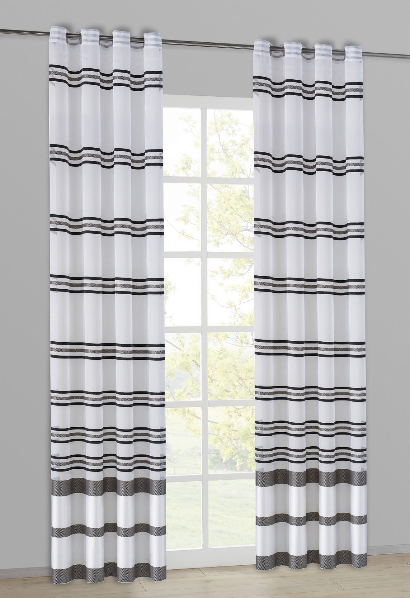 POCOline Ösenvorhang Chicago schwarz B/L: ca. 150x245 cm Chicago - schwarz (150,00/245,00cm) - POCOline