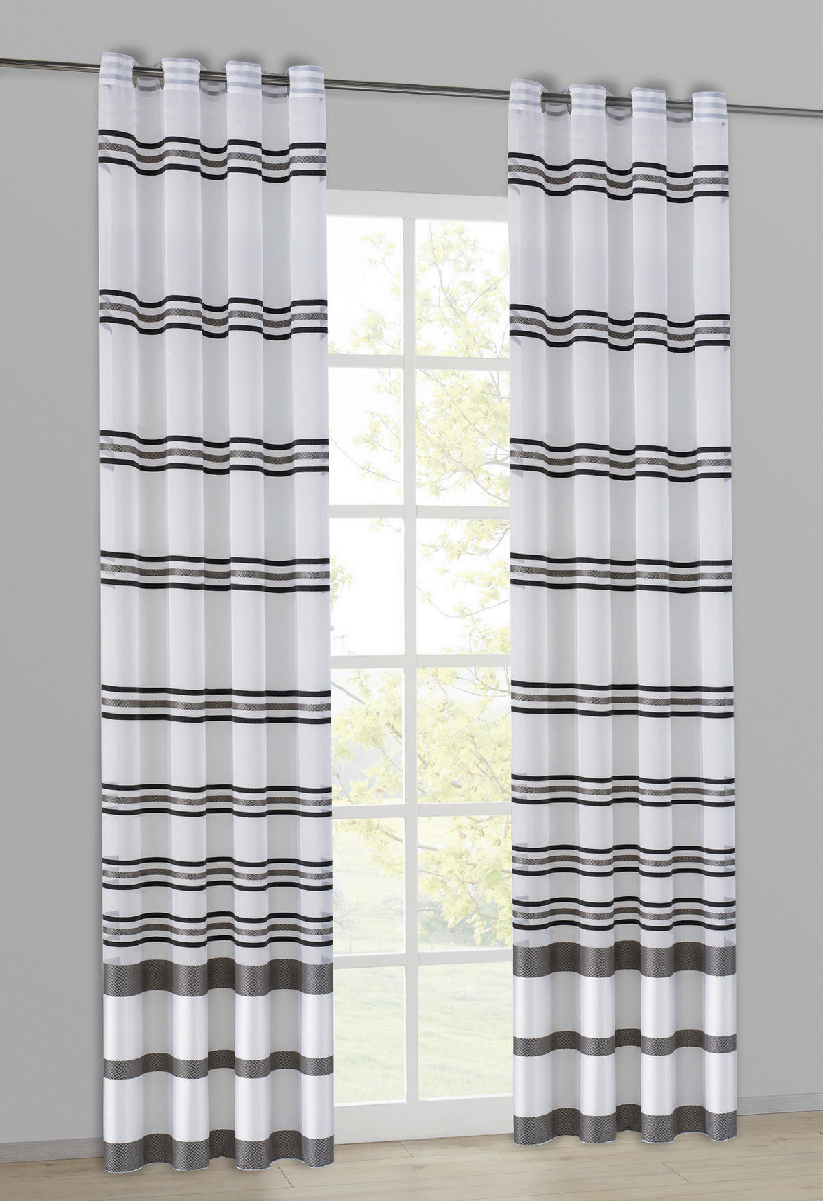 POCOline Ösenvorhang Chicago schwarz B/L: ca. 150x245 cm Chicago - schwarz (150,00/245,00cm) - POCOline