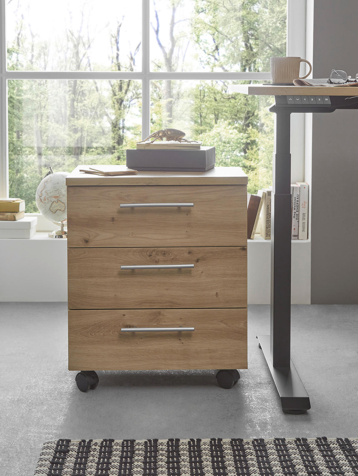 Rollcontainer Ben Eiche Artisan Nachbildung B/H/T: ca. 40x56x39 cm Ben - Eiche (40,00/56,00/39,00cm)