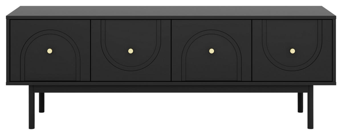 Lowboard MAZOMA schwarz gold Optik B/H/T: ca. 154x53,5x39 cm MAZOMA - gold/schwarz (154,00/53,50/39,00cm) - WIPMEB