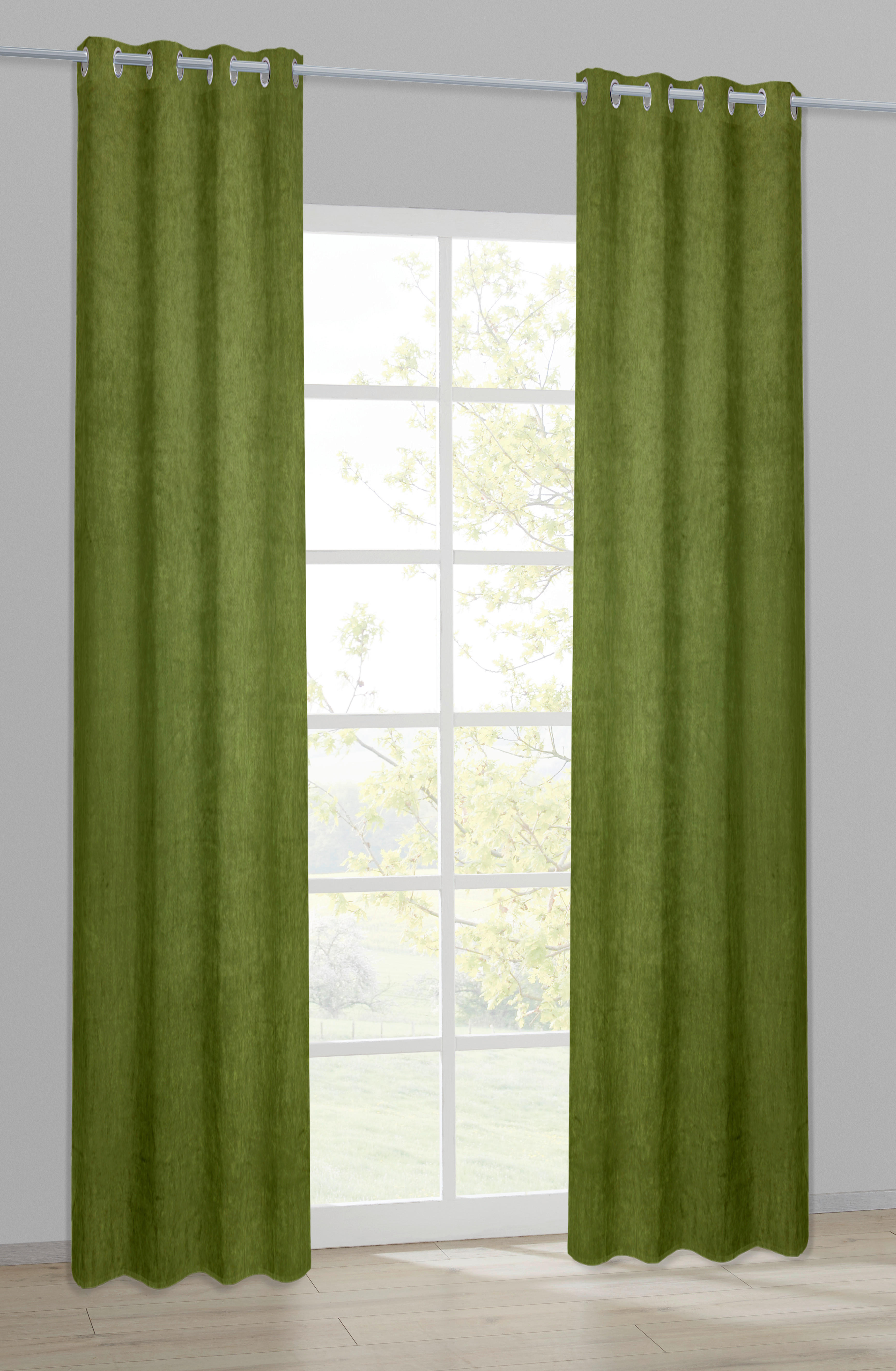 Ösenvorhang Samt grün B/L: ca. 135x245 cm Samt - grün (135,00/245,00cm) - Acus