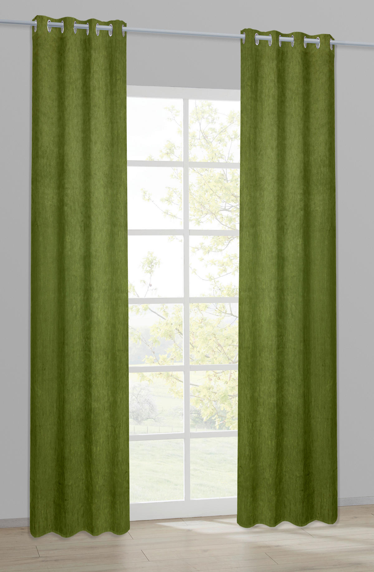 Ösenvorhang Samt grün B/L: ca. 135x245 cm Samt - grün (135,00/245,00cm) - Acus