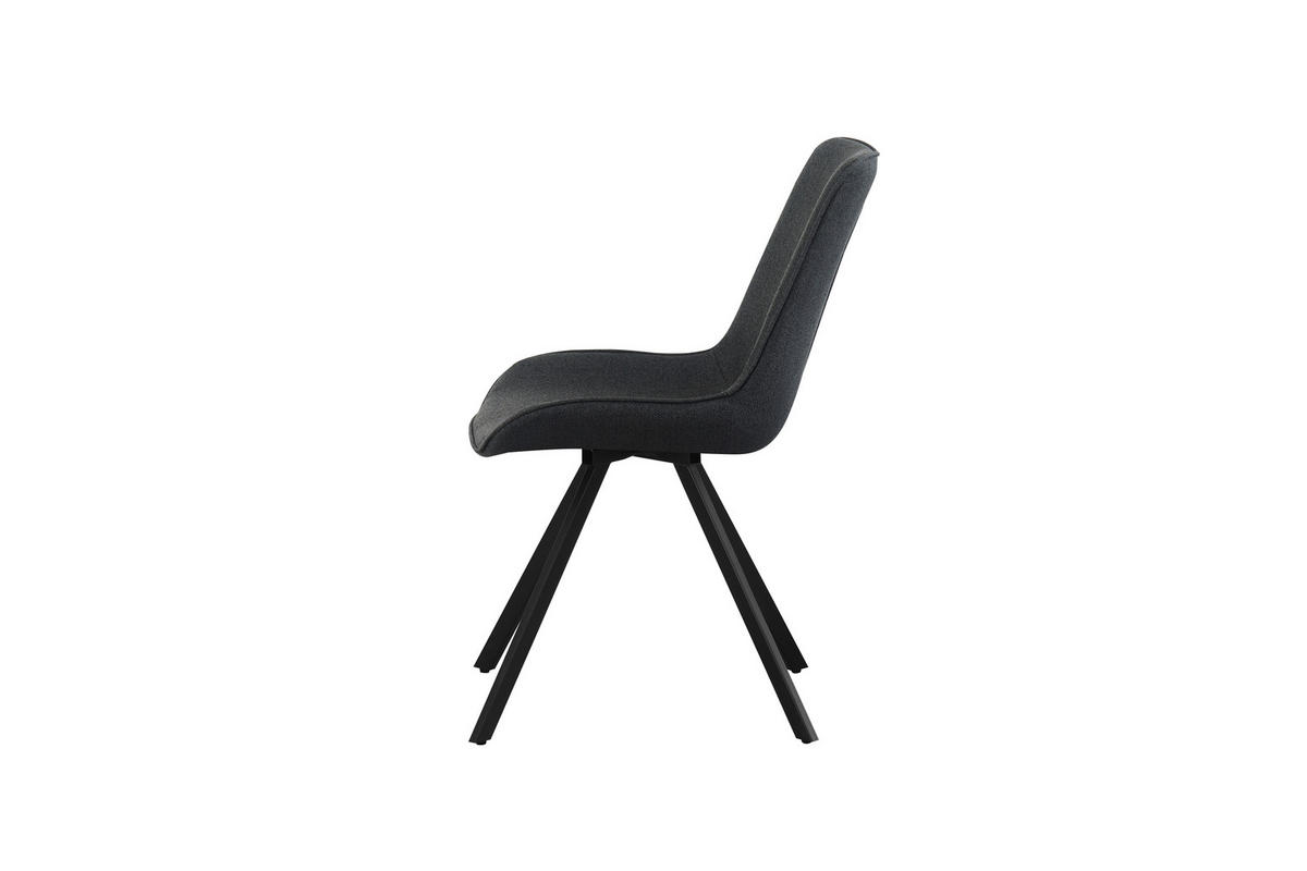 Drehstuhl EMILIA, 2er Set anthrazit schwarz Webstoff B/H/T: ca. 52x85x61 cm EMILIA, 2er Set - schwarz/anthrazit (52,00/85,00/61,00cm) - xonox.home