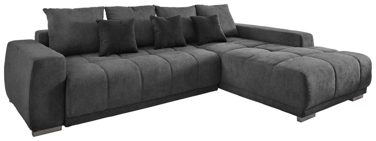 Ecksofa MM311 mud Velourstoff B/H/T: ca. 280x92x204 cm MM311 - mud/silber (280,00/92,00/204,00cm)