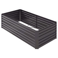 Outsunny Hochbeet dunkelgrau Stahl B/H/L: ca. 90x59x180 cm Hochbeet - dunkelgrau (180,00/90,00/59,00cm) - Outsunny