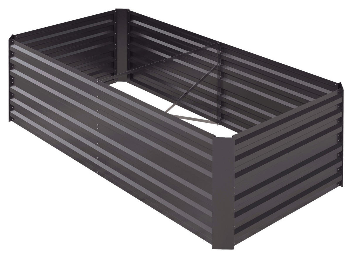 Outsunny Hochbeet dunkelgrau Stahl B/H/L: ca. 90x59x180 cm Hochbeet - dunkelgrau (180,00/90,00/59,00cm) - Outsunny