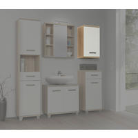 Badhängeschrank  Eiche Sonoma Nachbildung weiß B/H/T: ca. 40,2x68,8x29 cm Veris_Hängeschrank VERH10-Q34 - Eiche/weiß (40,20/68,80/29,00cm)