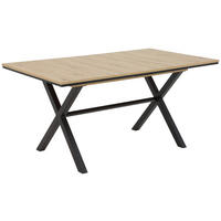 Esstisch KARINA Eiche Artisan Nachbildung schwarz pulverbeschichtet B/H/T: ca. 160x76x90 cm KARINA - Eiche/schwarz (160,00/76,00/90,00cm) - Hela