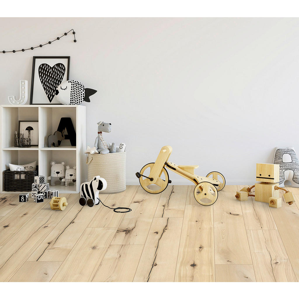Thumbnail - Laminatboden Eiche hell ca. 1,974 m² im Paket B/L: ca. 19,4x128,6 cm pro Paket