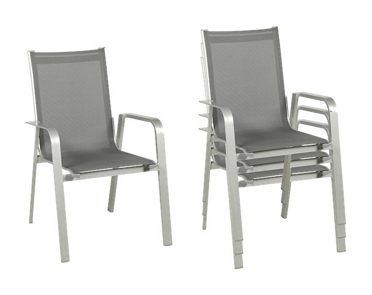 Acamp Stapelsessel Urban 4er Set Graphit Aluminium B/H/T: ca. 69x97x62 cm Urban 4er Set - Graphit (69,00/97,00/62,00cm) - Acamp