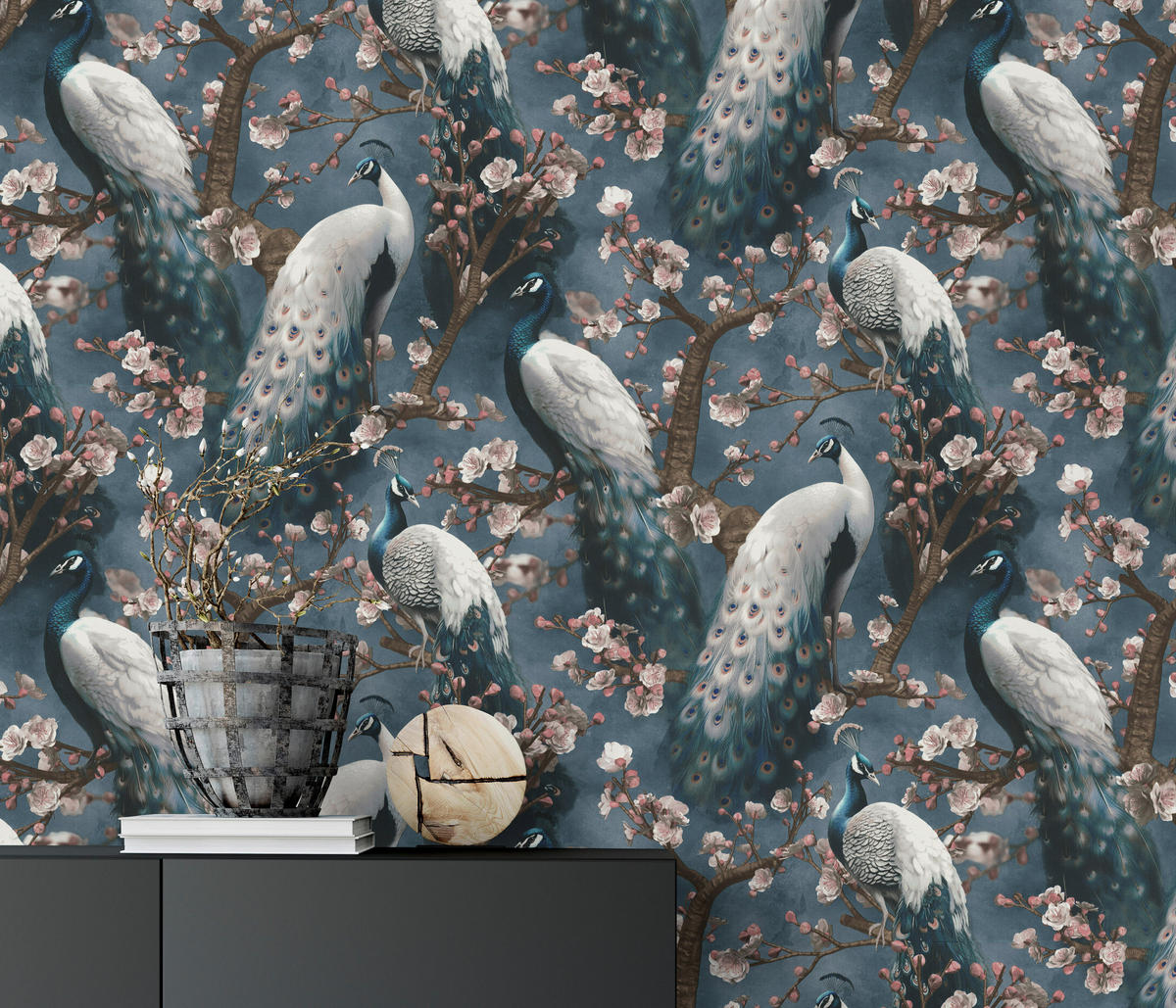 Erismann Vliestapete Pfau blau B/L: ca. 53x1005 cm Vliestapete_10414-08 VW14 - blau (53,00/1005,00cm) - Erismann