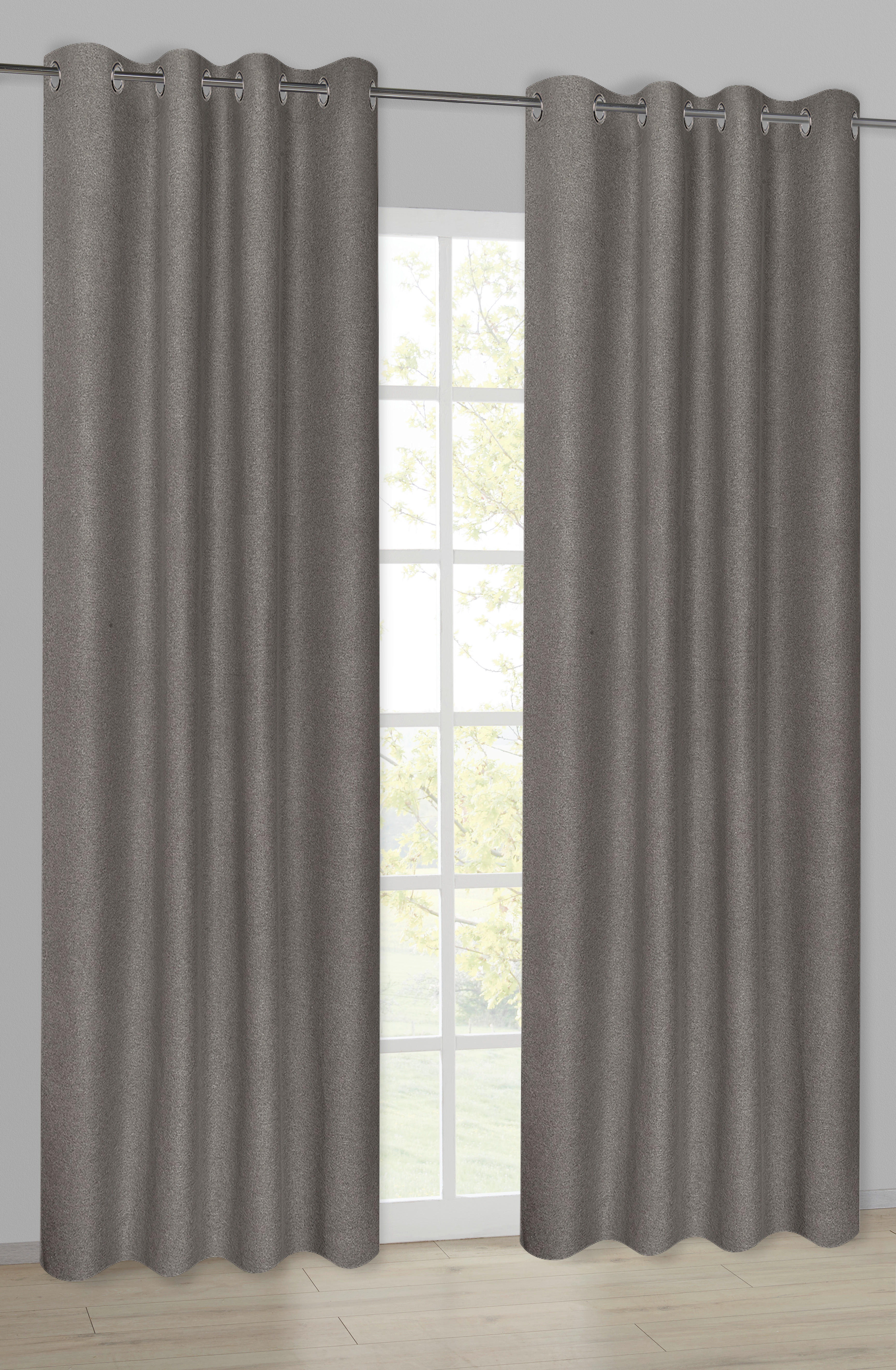 Verdunklungsvorhang taupe B/L: ca. 140x245 cm Ösenvorhang_Verdunkelung_uni - taupe (140,00/245,00cm) - Happy Home