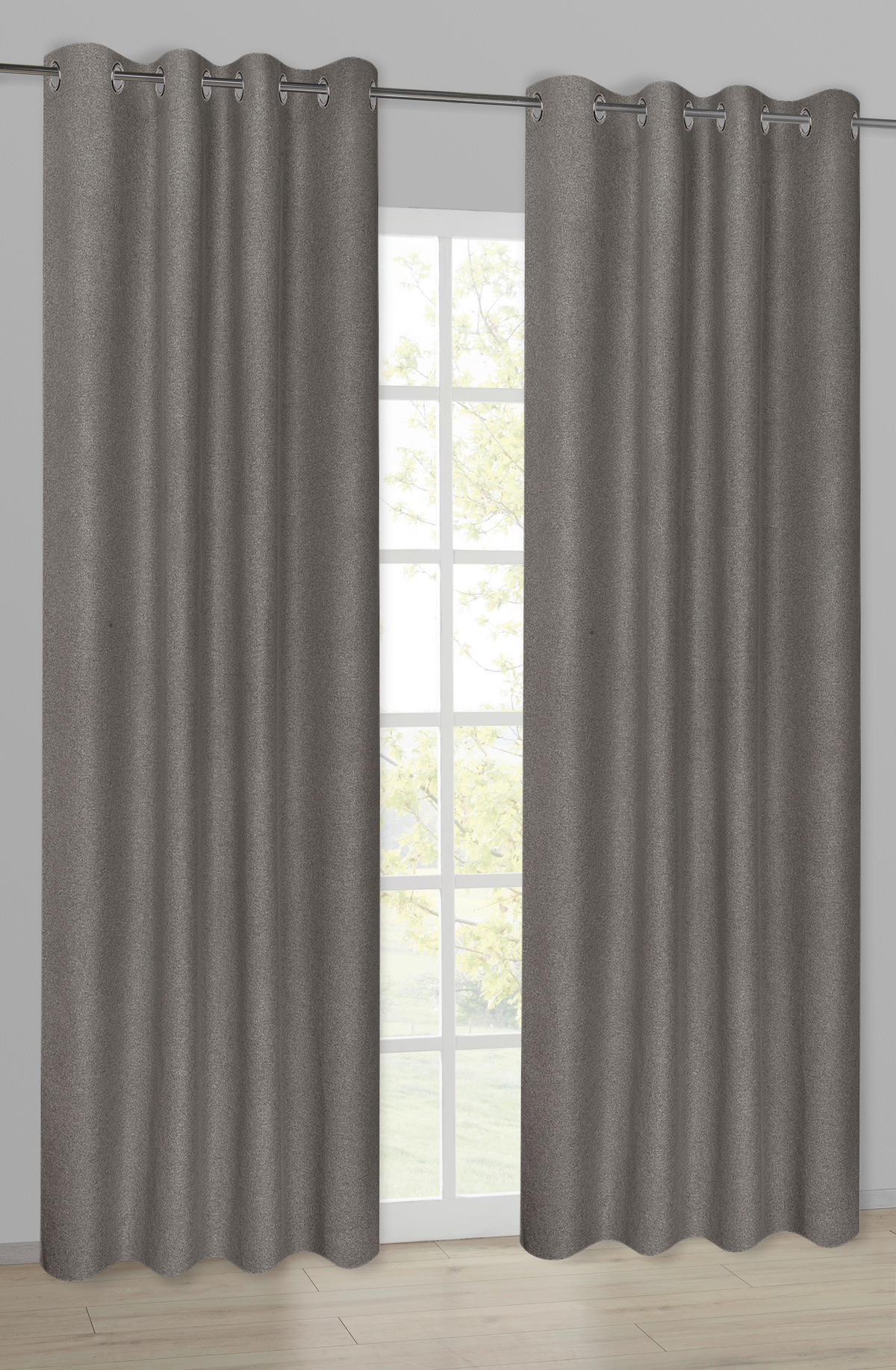 Happy Home Verdunklungsvorhang taupe B/L: ca. 140x245 cm Ösenvorhang_Verdunkelung_uni - taupe (140,00/245,00cm) - Happy Home