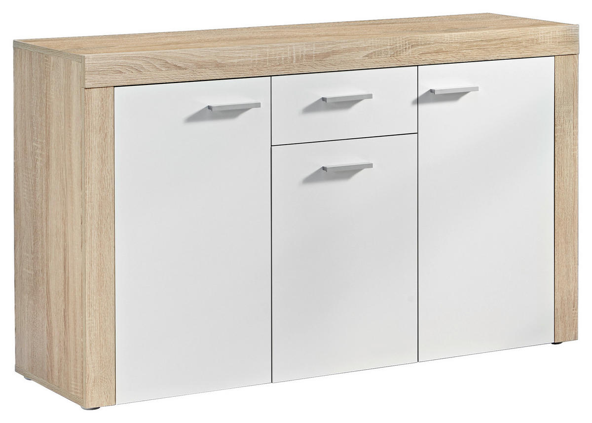 Kommode Focus Eiche Sonoma Nachbildung weiß B/H/T: ca. 134x79x39 cm Focus - Eiche/weiß (134,00/79,00/39,00cm)