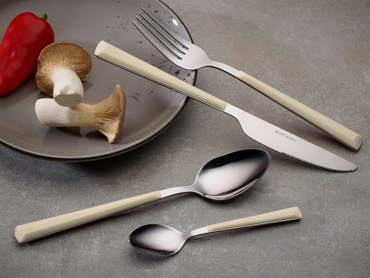 ECHTWERK Besteckset Basic creme Edelstahl 16 tlg. Basic - creme (25,50/24,00/5,50cm) - ECHTWERK