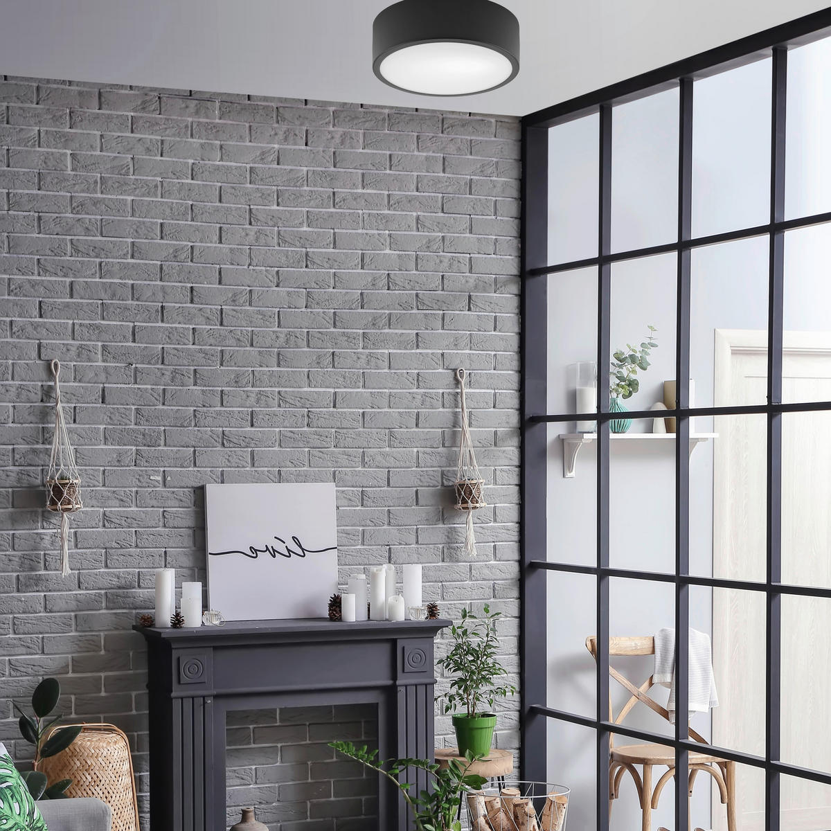 Lamkur Deckenleuchte DANTE 43913 schwarz Glas Stahl H/L: ca. 8x26 cm E27 1 Brennstellen Dante - schwarz (26,00cm) - Lamkur