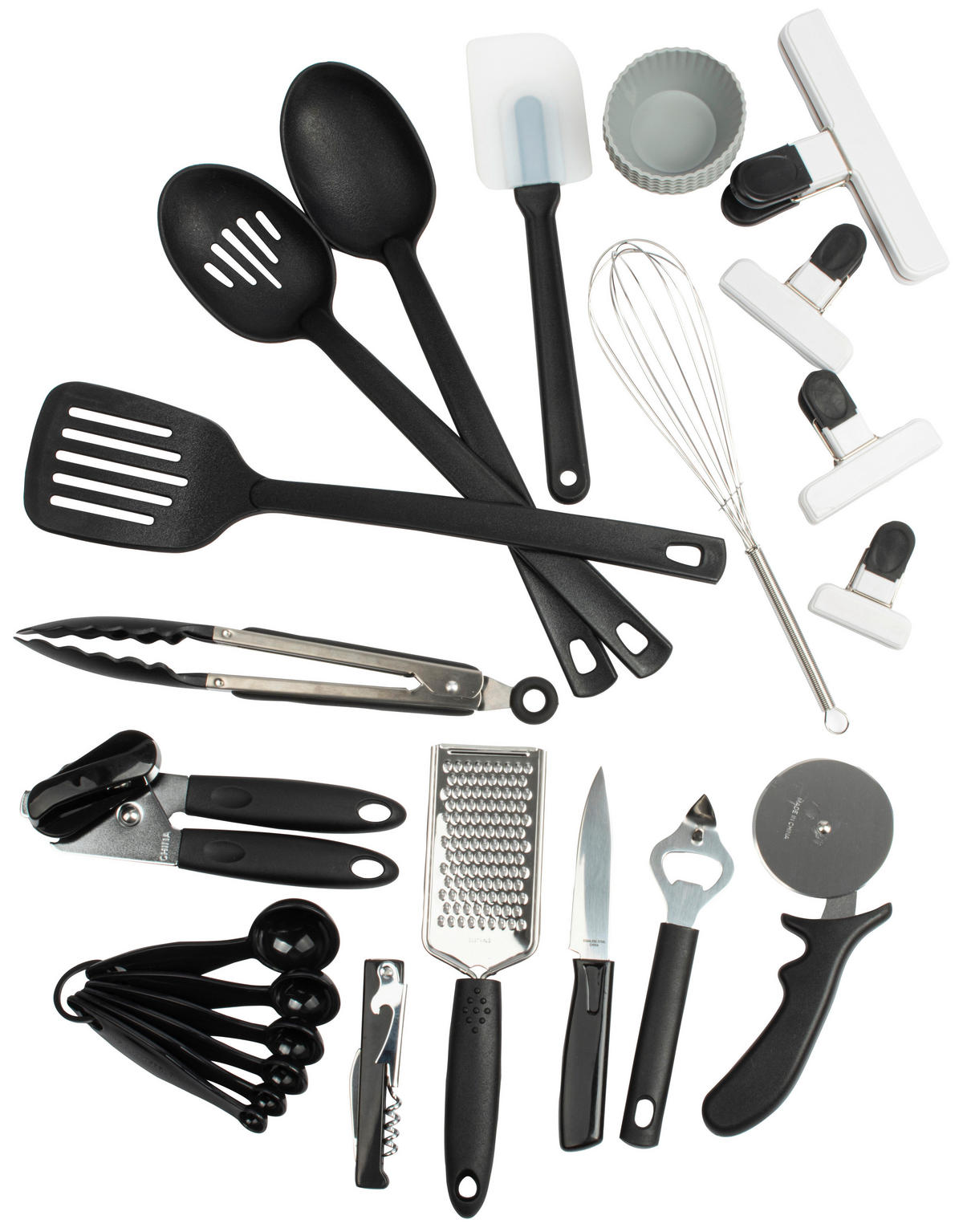 POCOline Küchenhelferset schwarz Kunststoff Kücheneinsteigerset_30tlg. - schwarz - POCOline