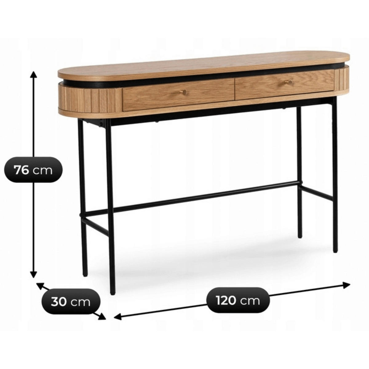 Schminktisch ALBERI Eiche Sonoma Nachbildung B/H/T: ca. 120x76x60 cm ALBERI - Eiche (120,00/76,00/60,00cm) - WIPMEB