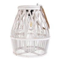 Solarleuchte 5307623 weiß Rattan Holz B/H/T: ca. 29x34x29 cm Korbinian - weiß (29,00/34,00/29,00cm) - Näve Leuchten