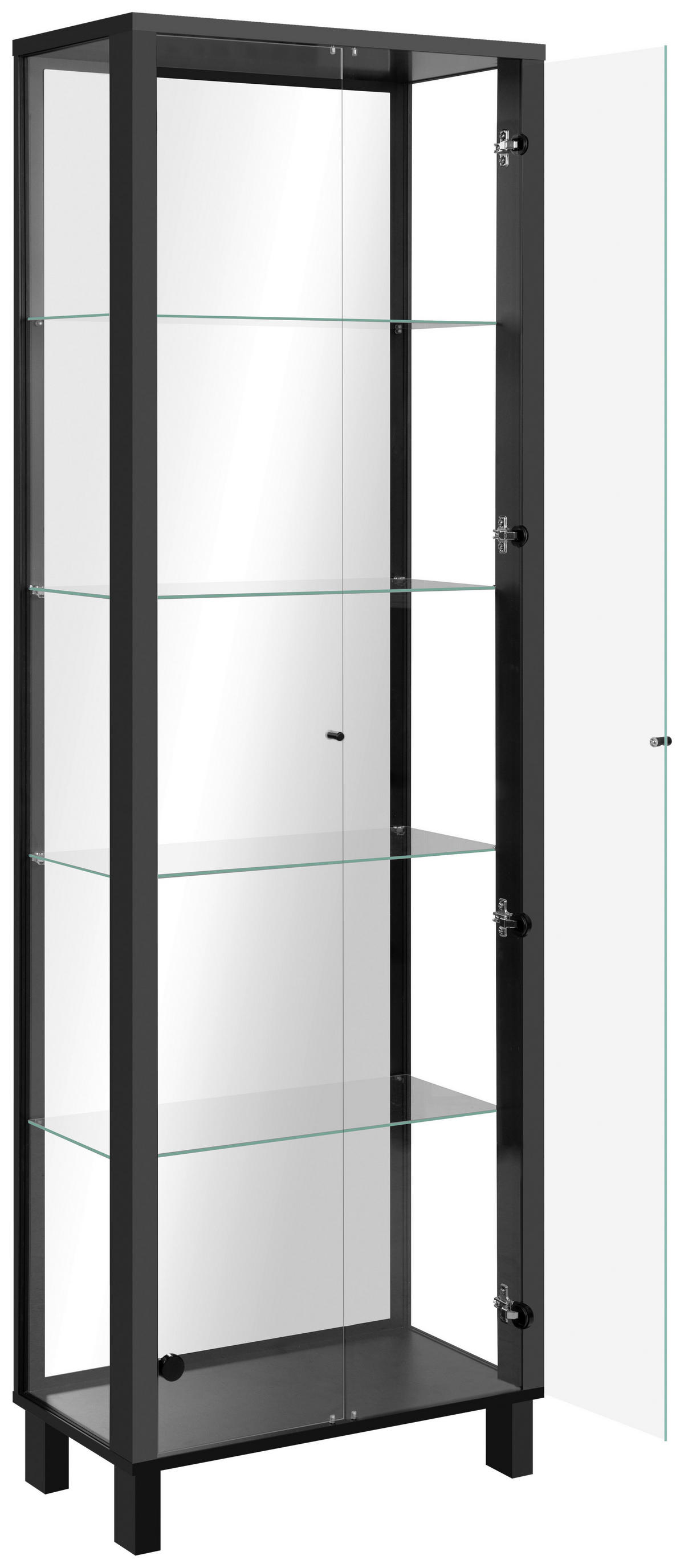 Vitrine Albi schwarz B/H/T: ca. 62x189x33 cm Albi - schwarz (62,00/189,00/33,00cm)