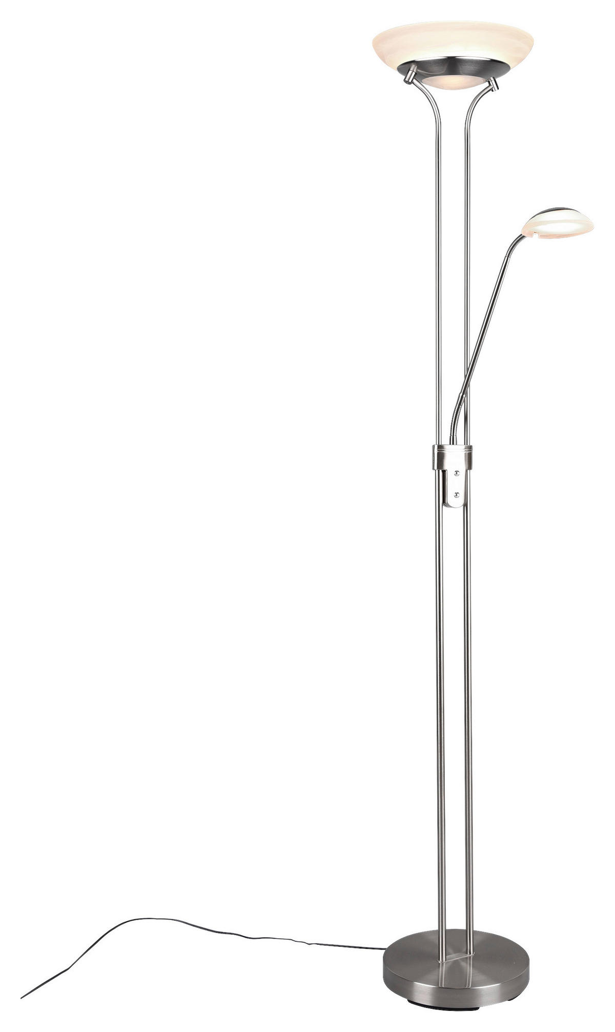 Reality Stehleuchte ORSON R40073507 nickel matt weiß Metall Glas H/D: ca. 180x32 cm Orson - weiß/nickel matt (32,00/180,00cm) - Reality