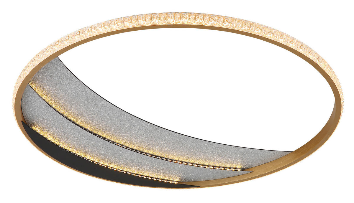 GLOBO Deckenleuchte gold klar schwarz Metall Kunststoff Aluminium H/D: ca. 6x52 cm 1 Brennstellen Constance - gold/klar (52,00/6,00cm) - GLOBO