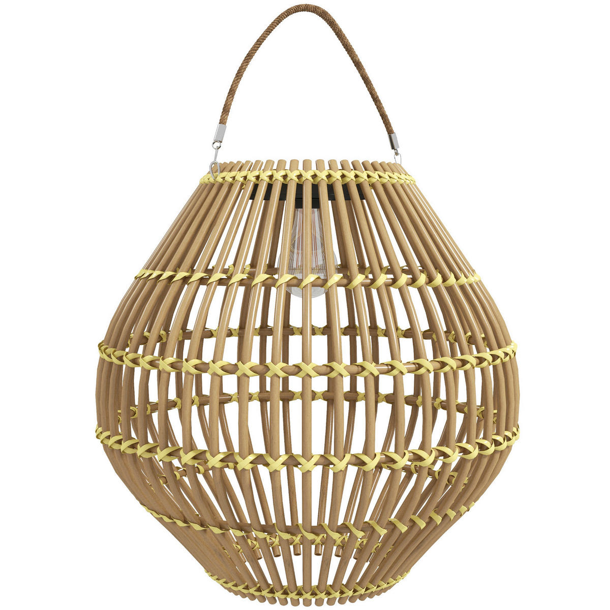Solarleuchte 867-153V00YL gelb Polyrattan Edelstahl B/H/L: ca. 31x31x32 cm Rattan_Solarleuchte - gelb (32,00/31,00/31,00cm) - Outsunny