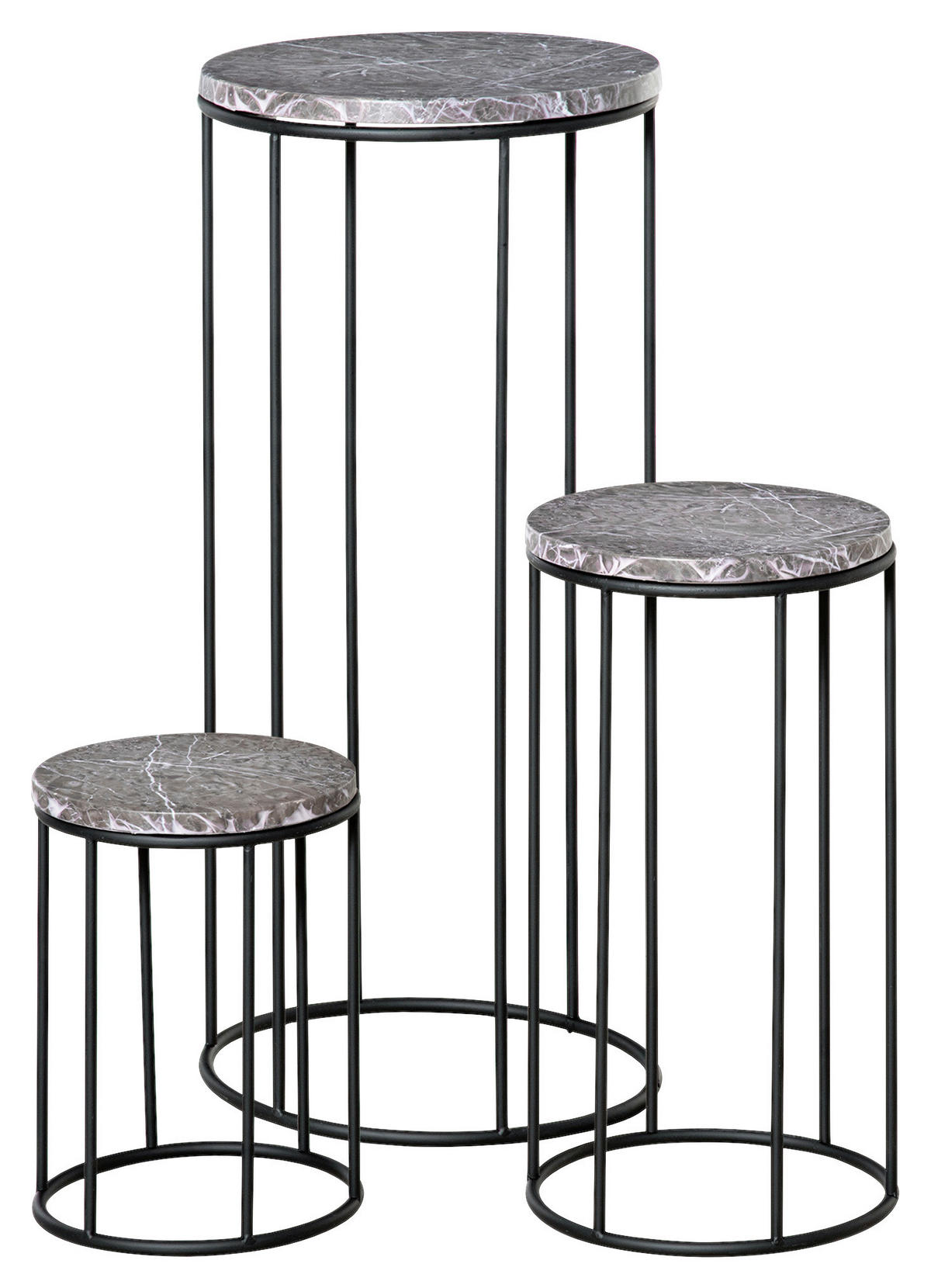 Outsunny Blumenständer schwarz Metall H/D: ca. 70x30 cm Blumenständer - schwarz/grau (30,00/70,00cm) - Outsunny