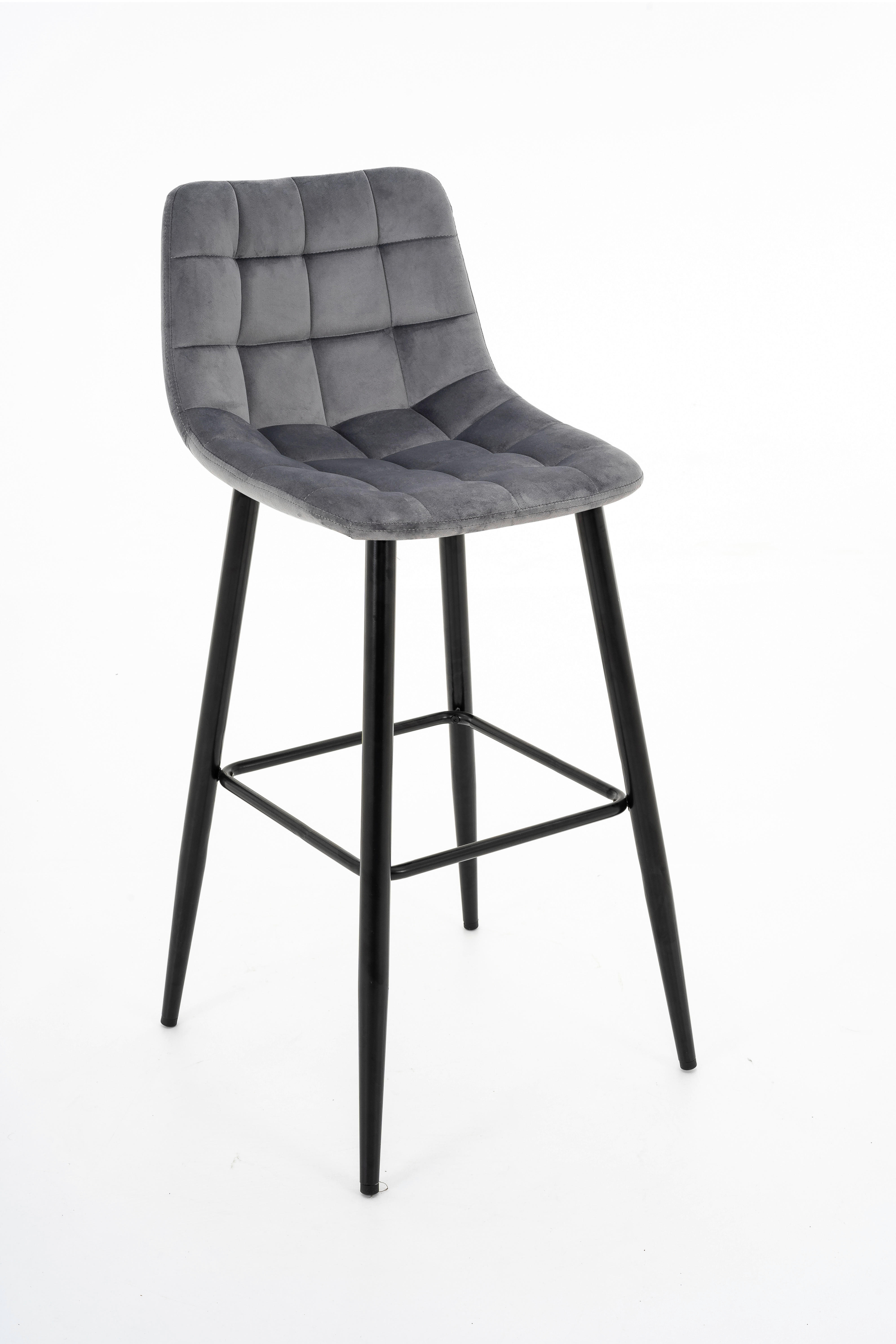 Barhocker FM grau Microfaser B/H/T: ca. 43x100x45 cm FM - schwarz/grau (43,00/100,00/45,00cm)