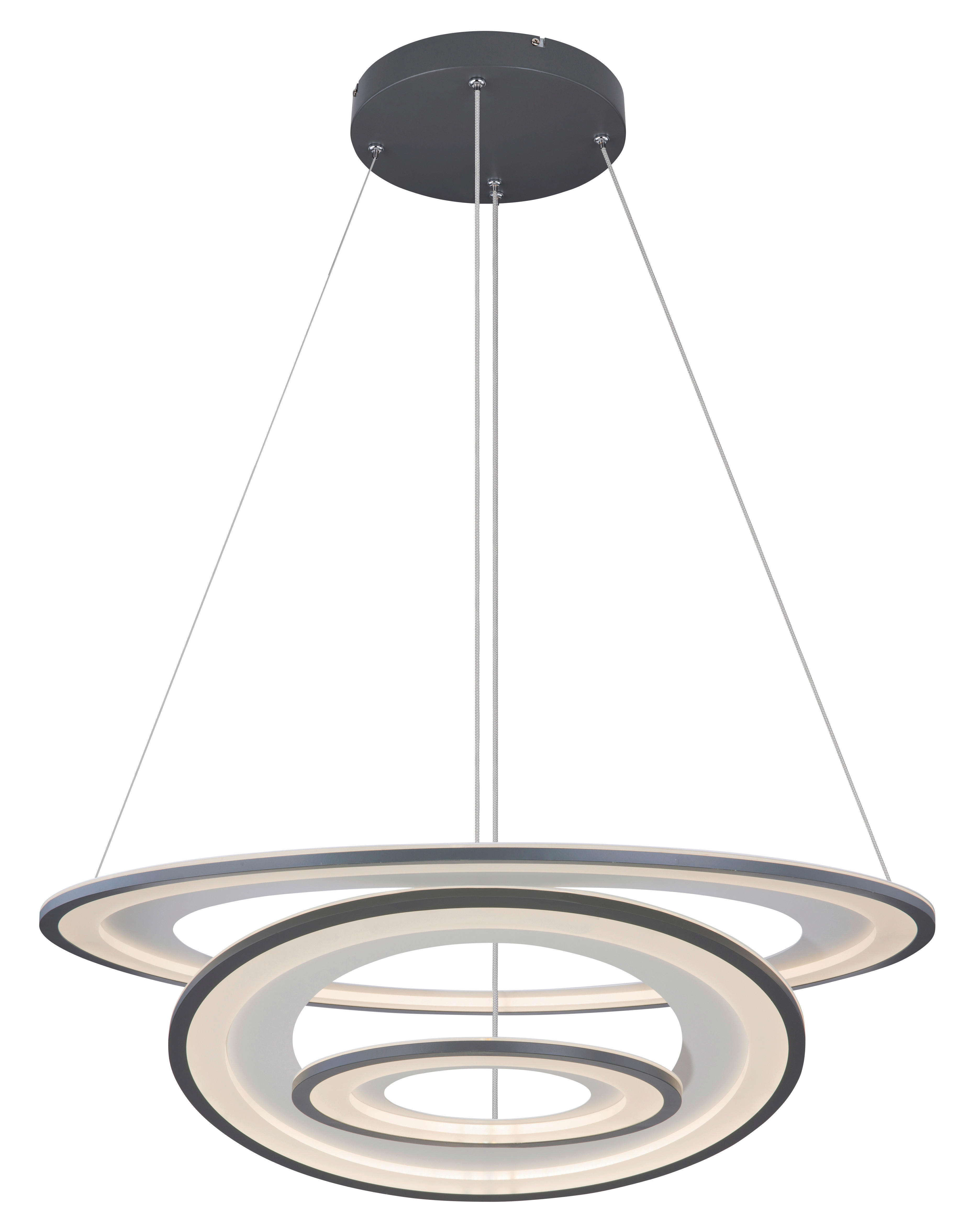 GLOBO Pendelleuchte 67122-120G Torrella Graphit Opal Metall Acryl H/D: ca. 120x79,5 cm null 3 Brennstellen Torrelle - Graphit/Opal (79,50/120,00cm) - GLOBO