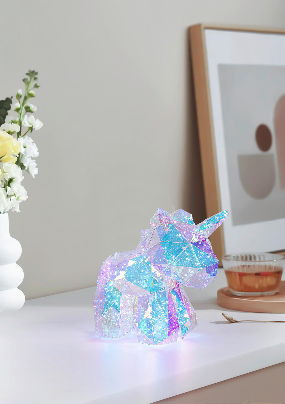 LED-Dekoleuchte transparent Kunststoff B/H/L: ca. 23x36x38 cm Einhorn - transparent (38,00/23,00/36,00cm)