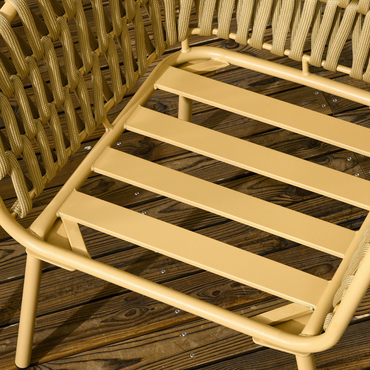 Outsunny Sitzgruppe khaki Polyester B/H/L: ca. 66x130x72 cm Gartenmöbel-Set - khaki (72,00/66,00/130,00cm) - Outsunny