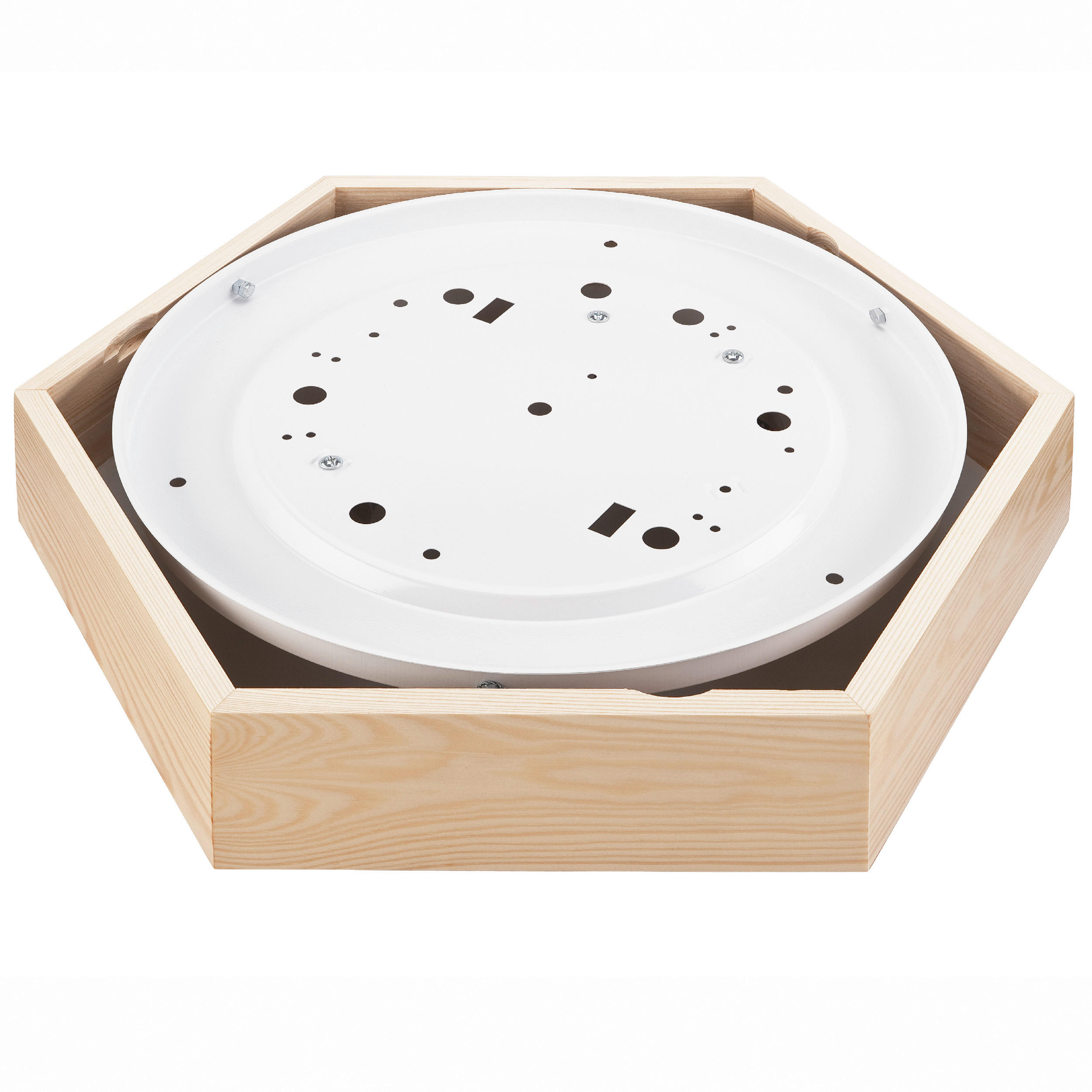 Thumbnail - Lamkur Deckenleuchte kiefer Glas Holz B/H/L: ca. 44x12x44 cm 2 Brennstellen