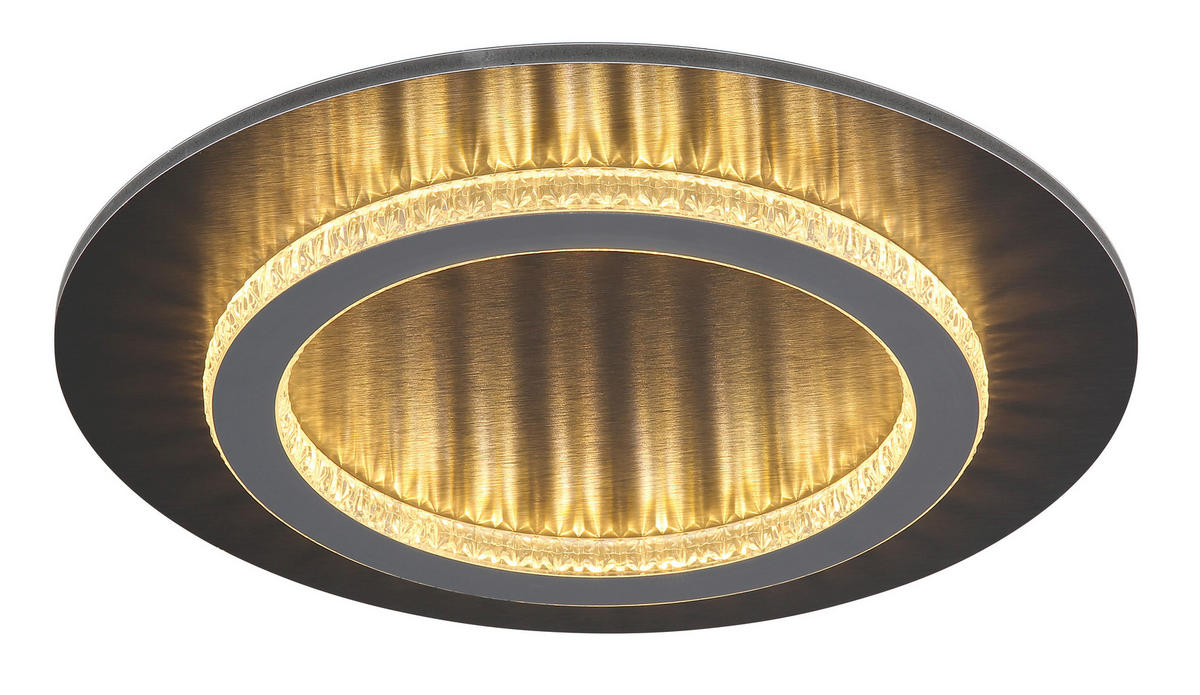GLOBO LED-Deckenleuchte anthrazit hellgrau mattschwarz Kunststoff Metall H/D: ca. 5,5x35 cm 1 Brennstellen JAYDEN - hellgrau/mattschwarz (35,00/5,50cm) - GLOBO