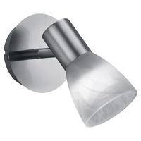 Reality Spot R82231107 nickel matt weiß Metall Glas H/D: ca. 19x10 cm E14 1 Brennstellen Visto - weiß/nickel matt (10,00/19,00cm) - Reality