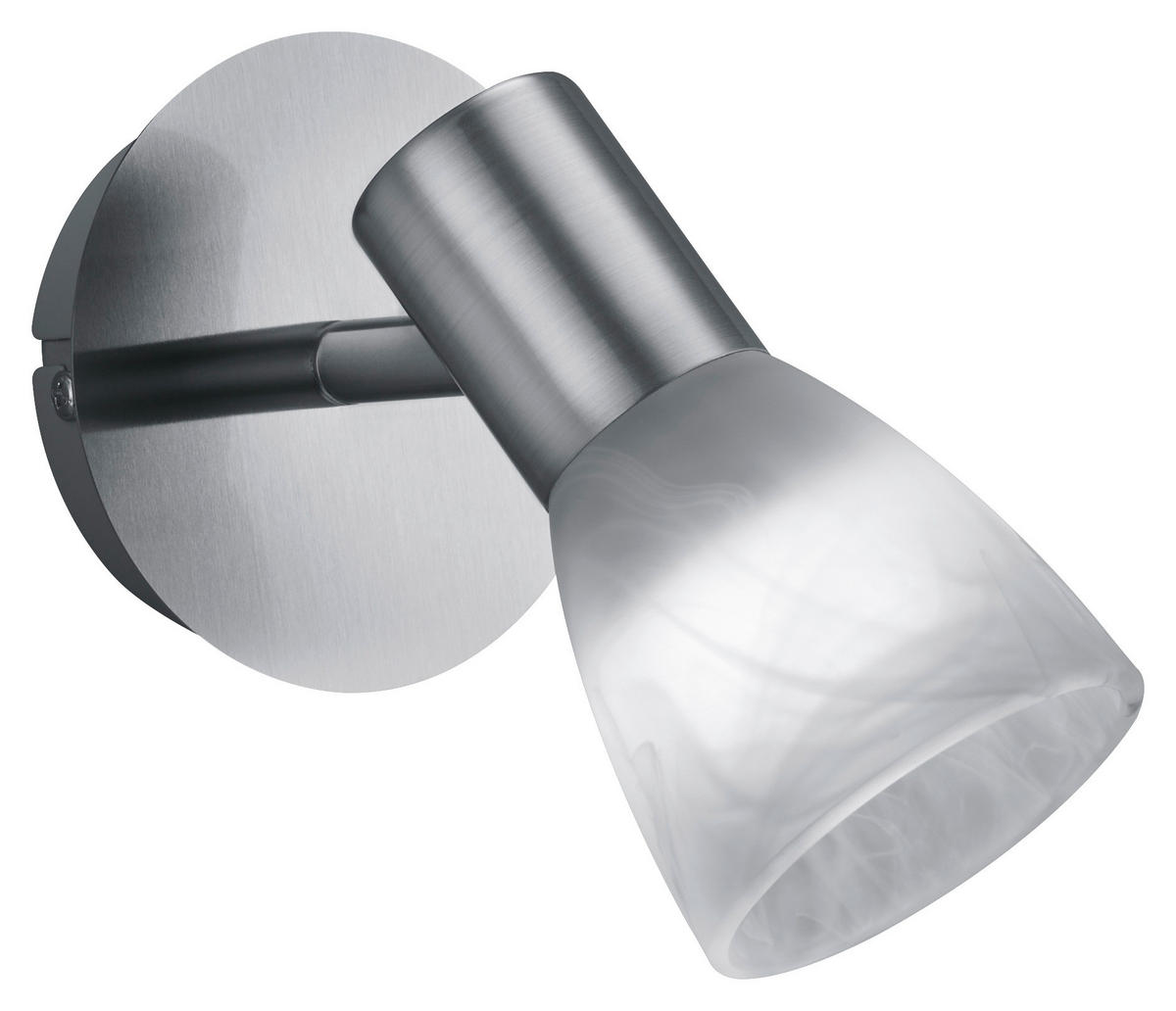 Reality Spot R82231107 nickel matt weiß Metall Glas H/D: ca. 19x10 cm E14 1 Brennstellen Visto - weiß/nickel matt (10,00/19,00cm) - Reality