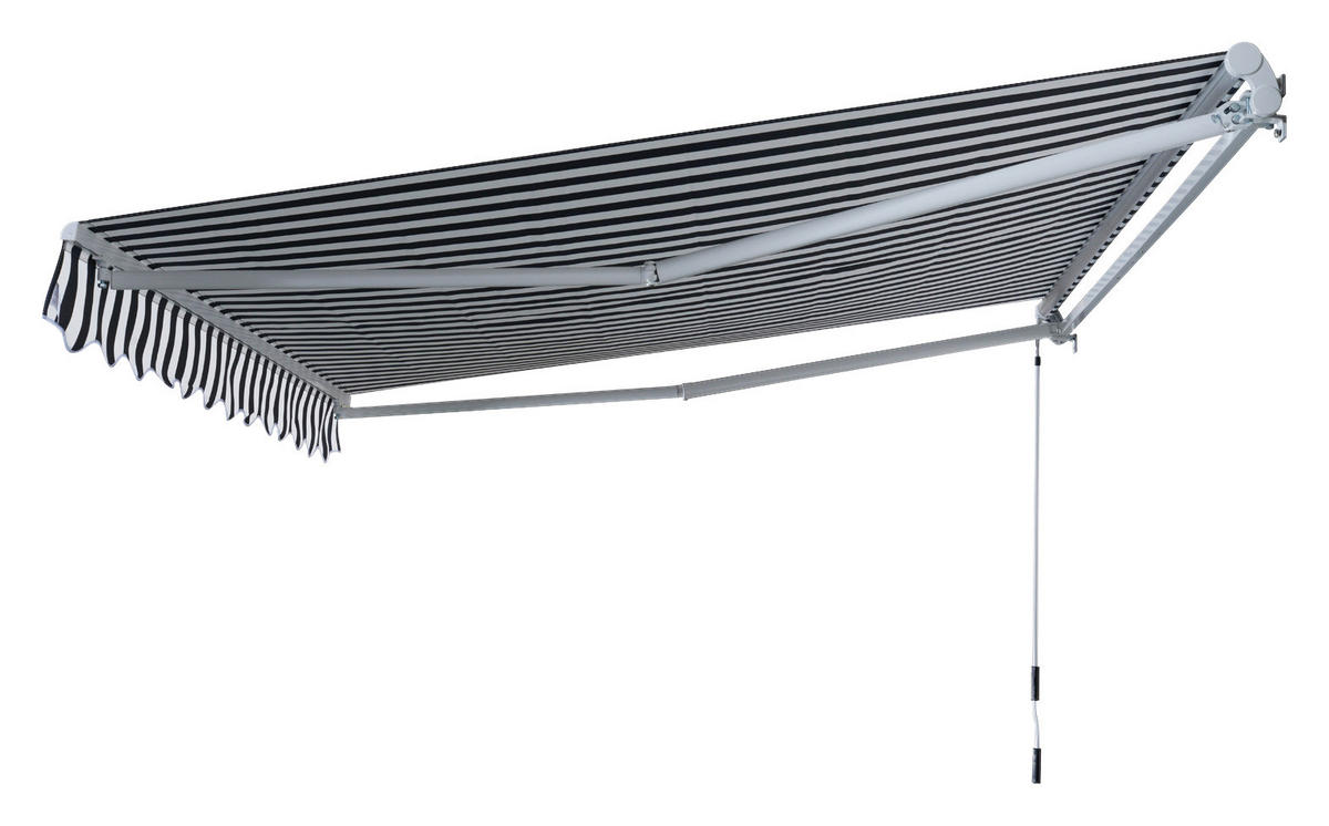 Outsunny Gelenkarmmarkise grau B/H/L: ca. 350x0,3x250 cm Gelenkarmmarkise - weiß/grau (250,00/350,00/0,30cm) - Outsunny