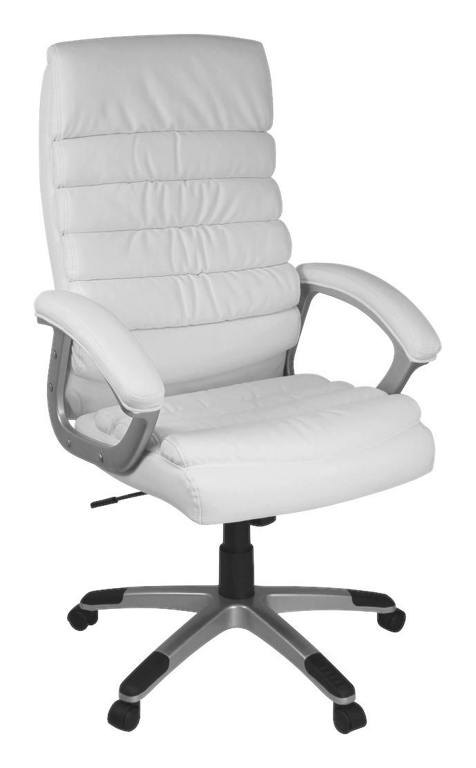Drehstuhl weiß Kunstleder Bürostuhl Valencia - weiß (60,00/125,00/60,00cm) - Amstyle