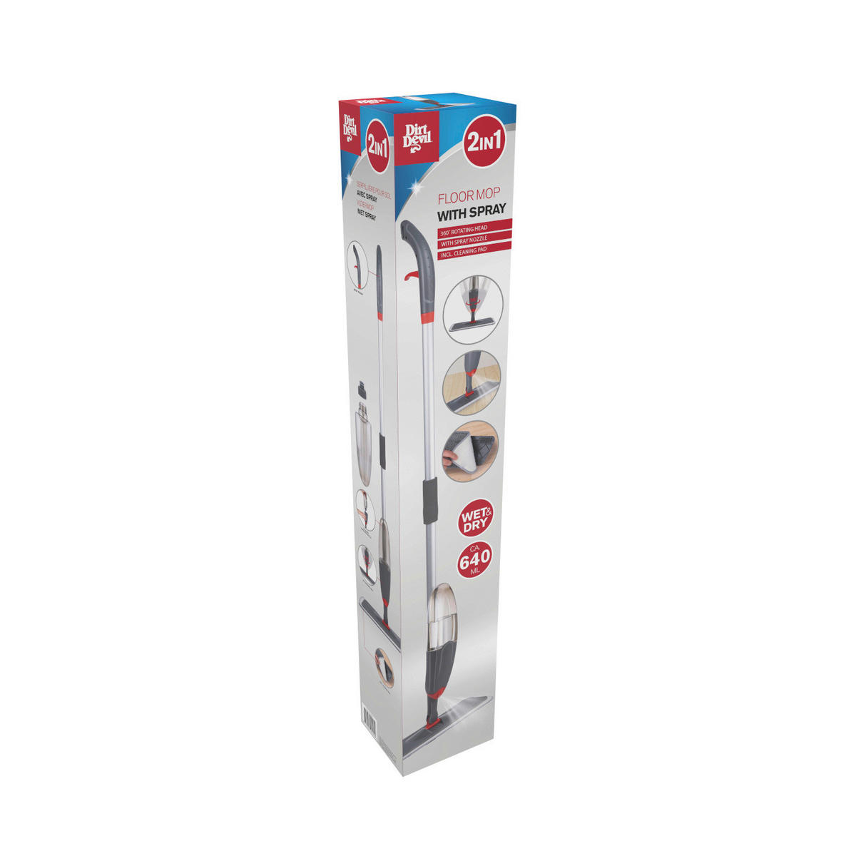 Dirt Devil Bodenwischer grau H: ca. 126 cm Sprühwischer_360°_Dirt_Devil - grau (126,00cm) - Dirt Devil
