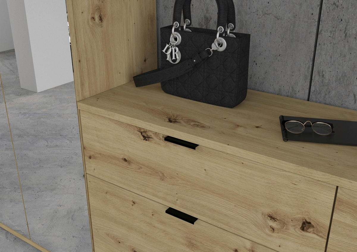 Garderobe PROJEKT Eiche Artisan Nachbildung Spiegel B/H/T: ca. 273x193x34 cm PROJEKT - Eiche (273,00/193,00/34,00cm) - xonox.home