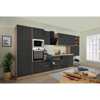 Respekta Küchenblock Premium grau hochglänzend B/H/T: ca. 445x220,5x60 cm Premium - Eiche/grau (445,00/220,50/60,00cm) - Respekta