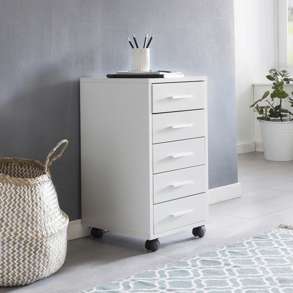 Rollcontainer braun Spanplatte B/H/T: ca. 33x63x63 cm Rollcontainer - braun (33,00/63,00/63,00cm) - Wohnling