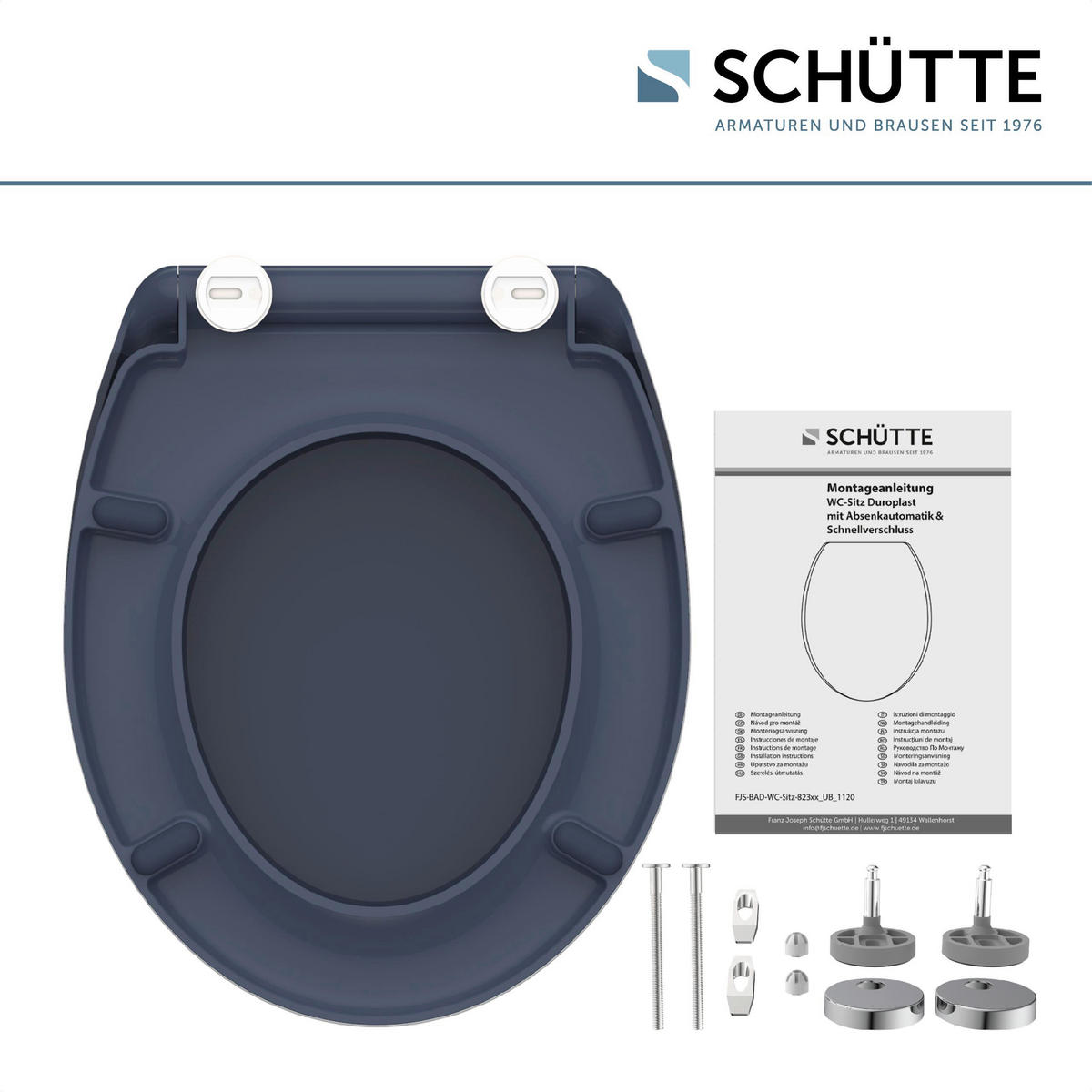 Duroplast WC-Sitz ANTHRAZIT anthrazit Duroplast B/H/T: ca. 37,5x5,5x45 cm ANTHRAZIT - anthrazit (37,50/5,50/45,00cm) - SCHÜTTE