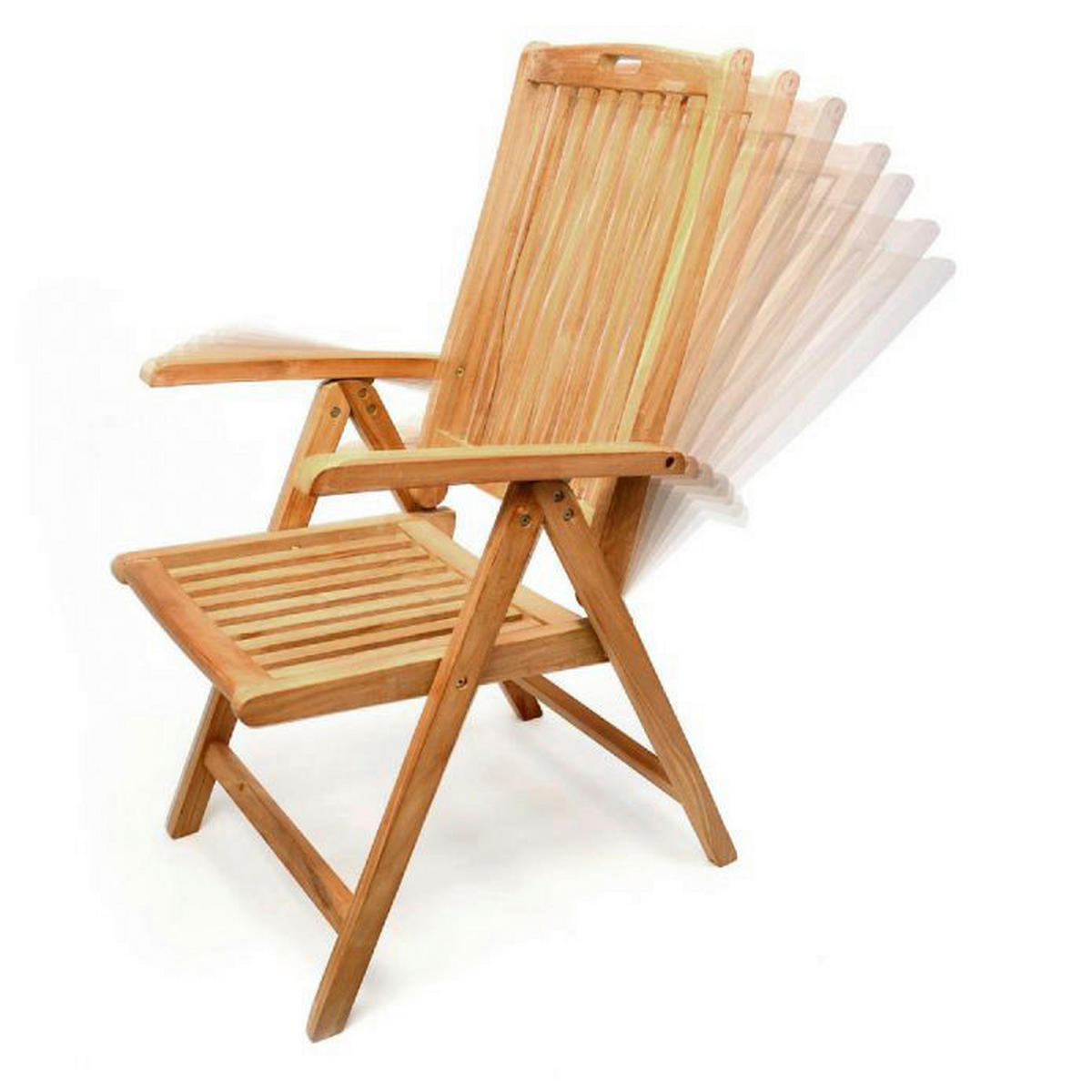 VCM Gartenstuhl braun Teakholz B/H/T: ca. 56x110x75 cm Gartenstuhl - braun (56,00/110,00/75,00cm) - VCM