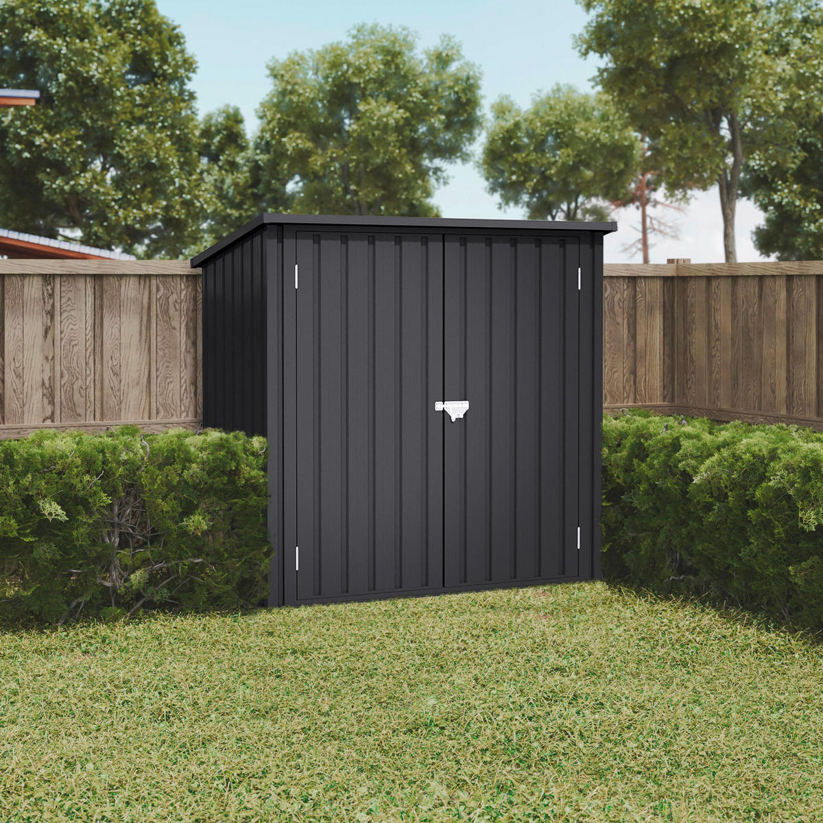 HOGGAR Gerätehaus Arya anthrazit B/H/L: ca. 147x134x86 cm Arya - anthrazit (86,00/147,00/134,00cm) - HOGGAR