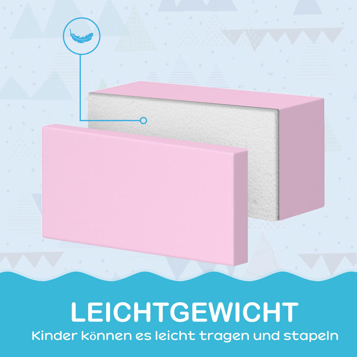 HOMCOM Softbausteine B/H/L: ca. 40x11x60 cm Softbausteine - multicolor (60,00/40,00/11,00cm) - HOMCOM