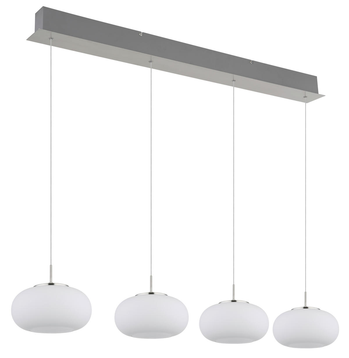 GLOBO LED-Pendelleuchte Opal nickel matt transparent Metall Glas B/H/T: ca. 110x150x20 cm 1.0 Brennstellen QUINTARA - nickel matt/Opal (110,00/150,00/20,00cm) - GLOBO