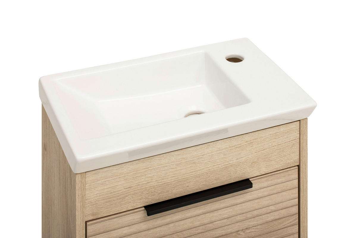 Waschplatz Mads Eiche Nachbildung weiß B/H/T: ca. 45,5x78x27,5 cm Mads - Eiche/weiß (45,50/78,00/27,50cm) - Möbelpartner