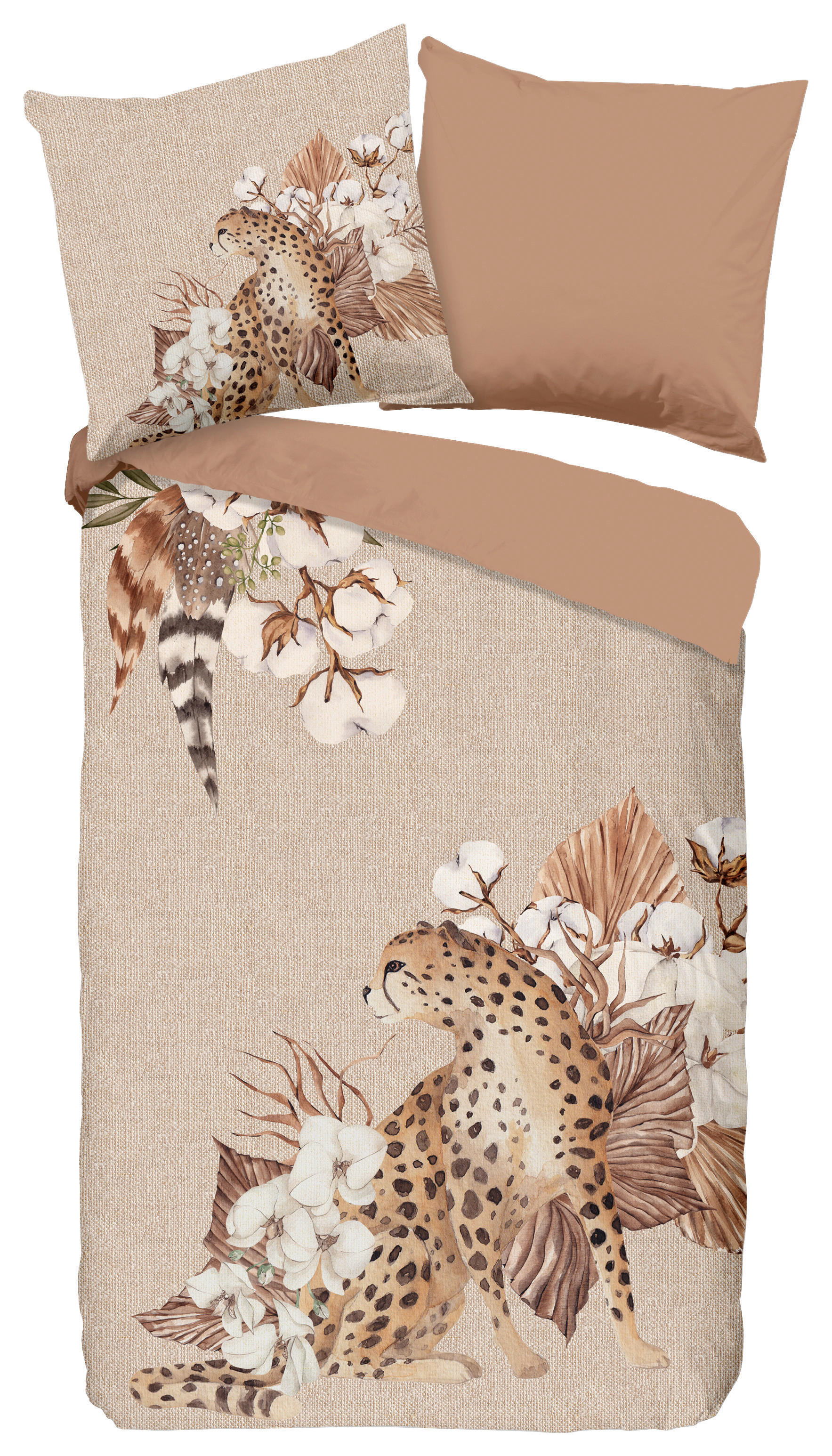 Bettwäsche Chevy sand Baumwolle B/L: ca. 155x220 cm Chevy - sand (155,00/220,00cm) - Good Morning